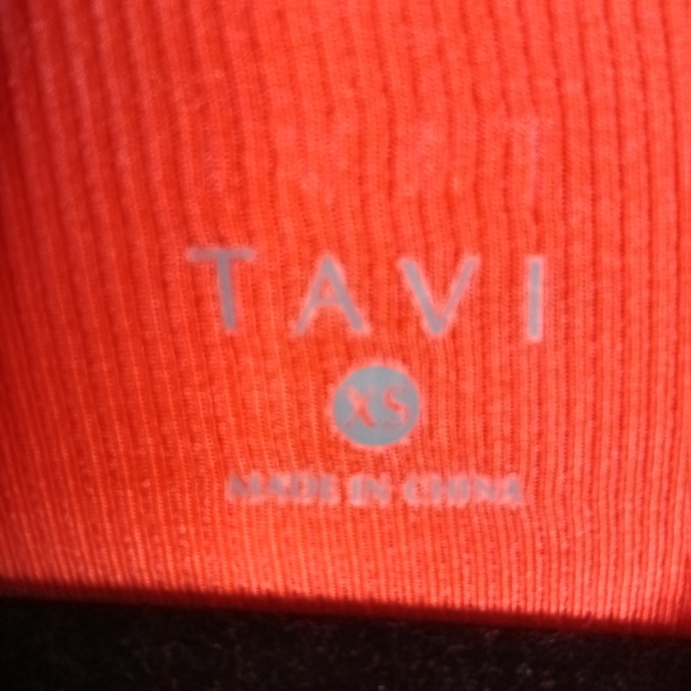 🦋 TAVI Ribbed Tee in Magma Cropped Short Sleeve Comfort Stretch Tencel XS NWT - Picture 4 of 13